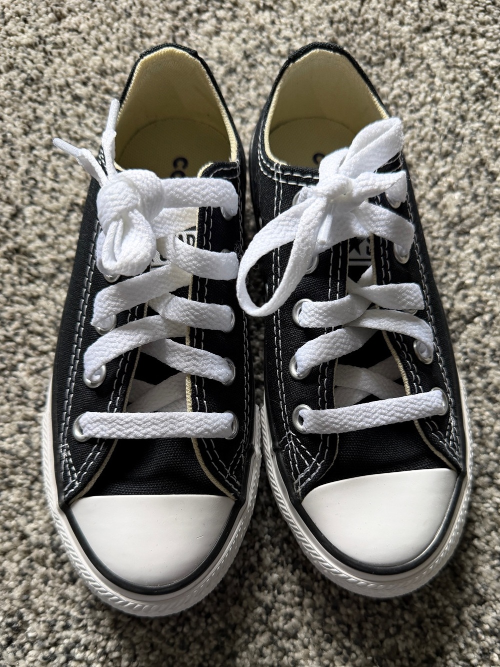 Converse Kids Black and White Low Top Canvas Sneakers